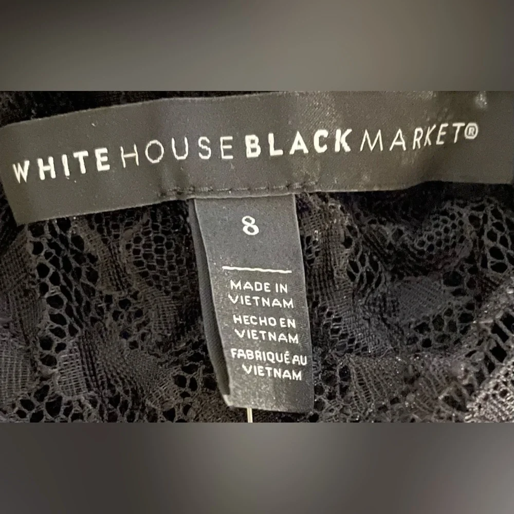 White House Black Market- Elegant Black Lace Top Size‎ 8